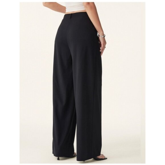 NWT OGL Ponte-De-Roma Drapey Bamboo Mid Rise Wide Leg Trouser Size Small - Picture 2 of 13
